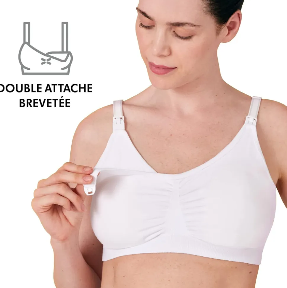 Soutien-gorge d'allaitement 3-en-1 m blanc