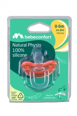 Sucette naturel physio tout en silicone - 6/18 mois - coloris aléatoire