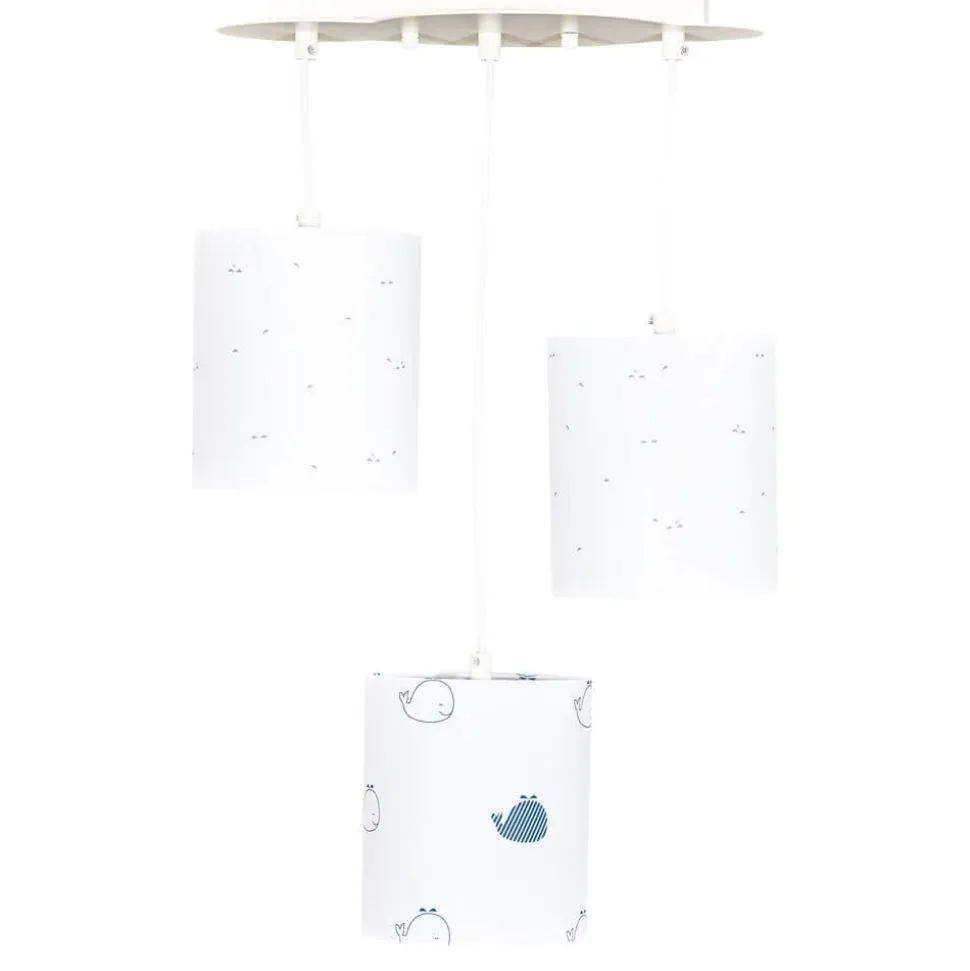 Suspension lumineuse trio blue baleine