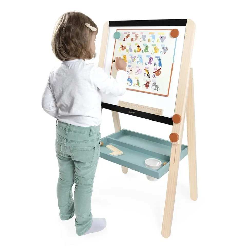 Tableau de la maîtresse en bois double face pour enfant