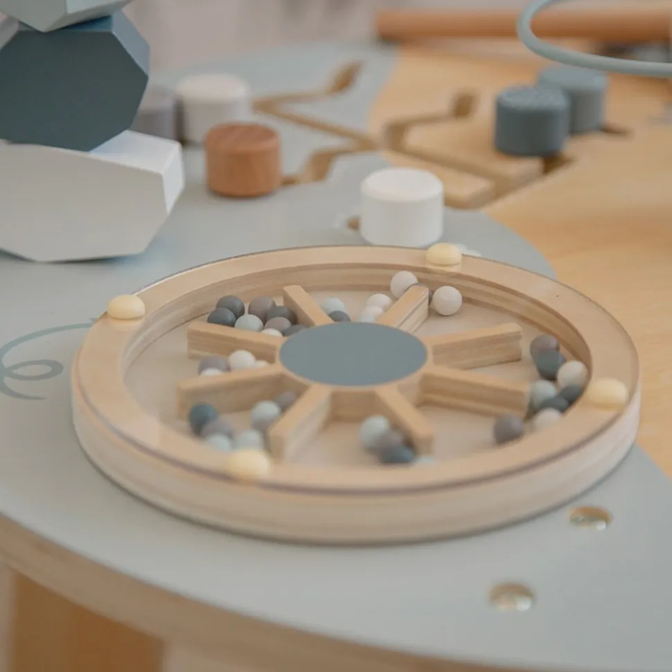 Table d'activités en bois - bleu