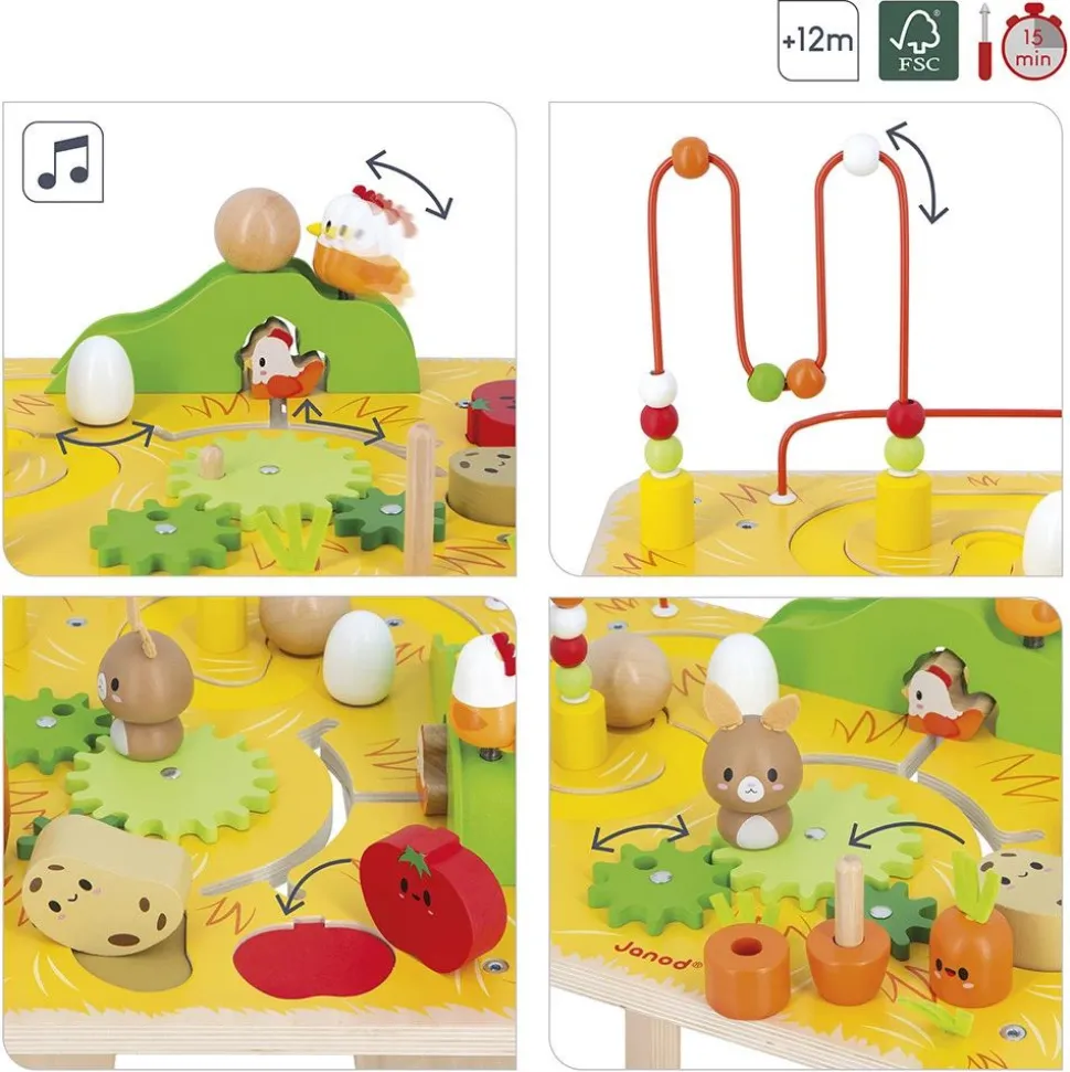 Table d'activités en bois ferme