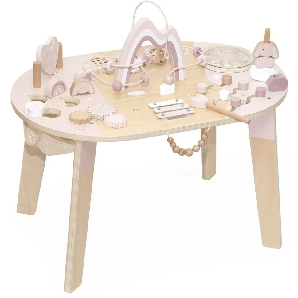 Table d'activités en bois - rose