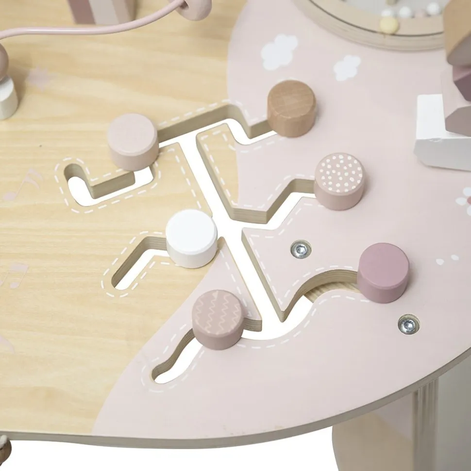 Table d'activités en bois - rose
