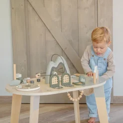 Table d'activités en bois - vert olive