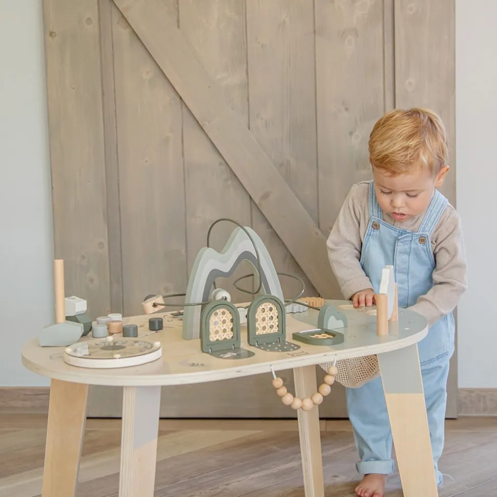 Table d'activités en bois - vert olive
