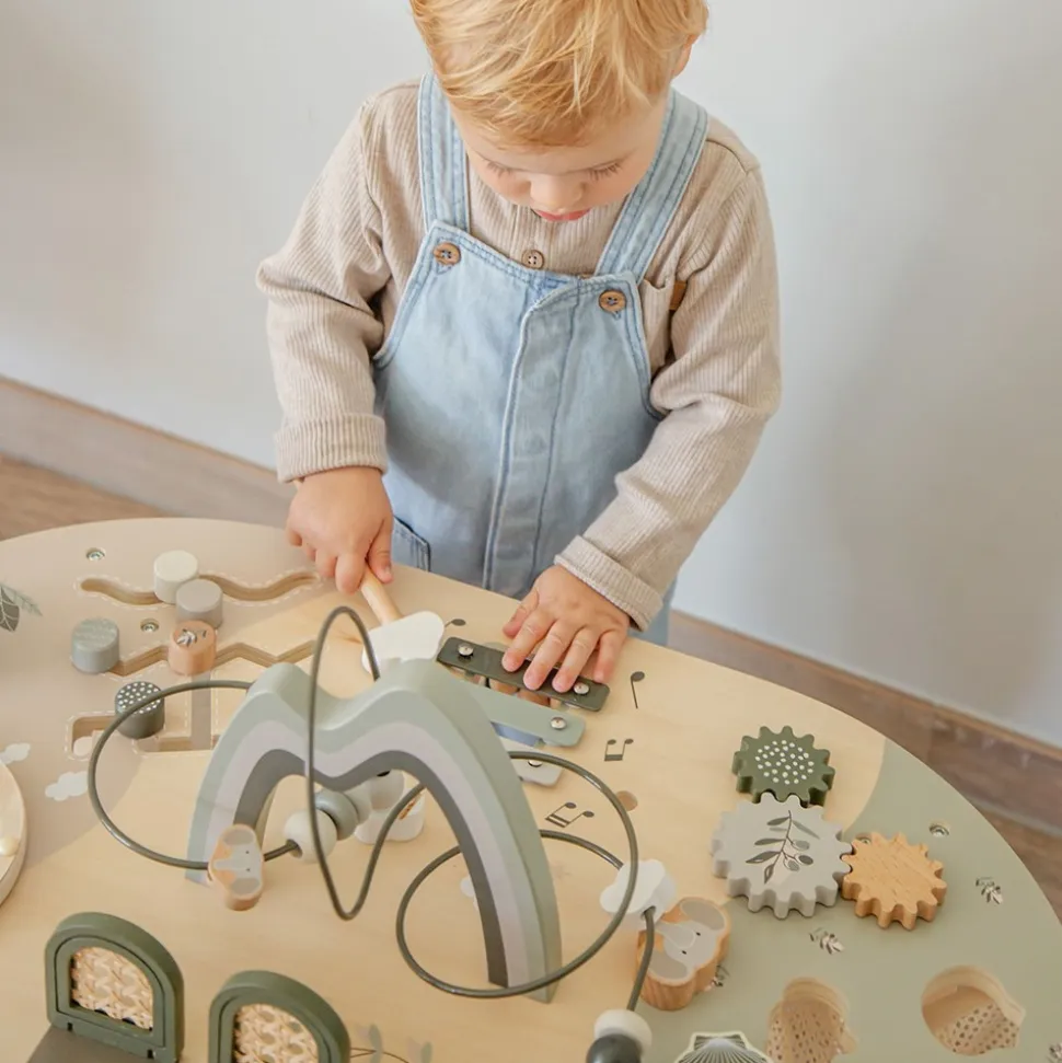 Table d'activités en bois - vert olive