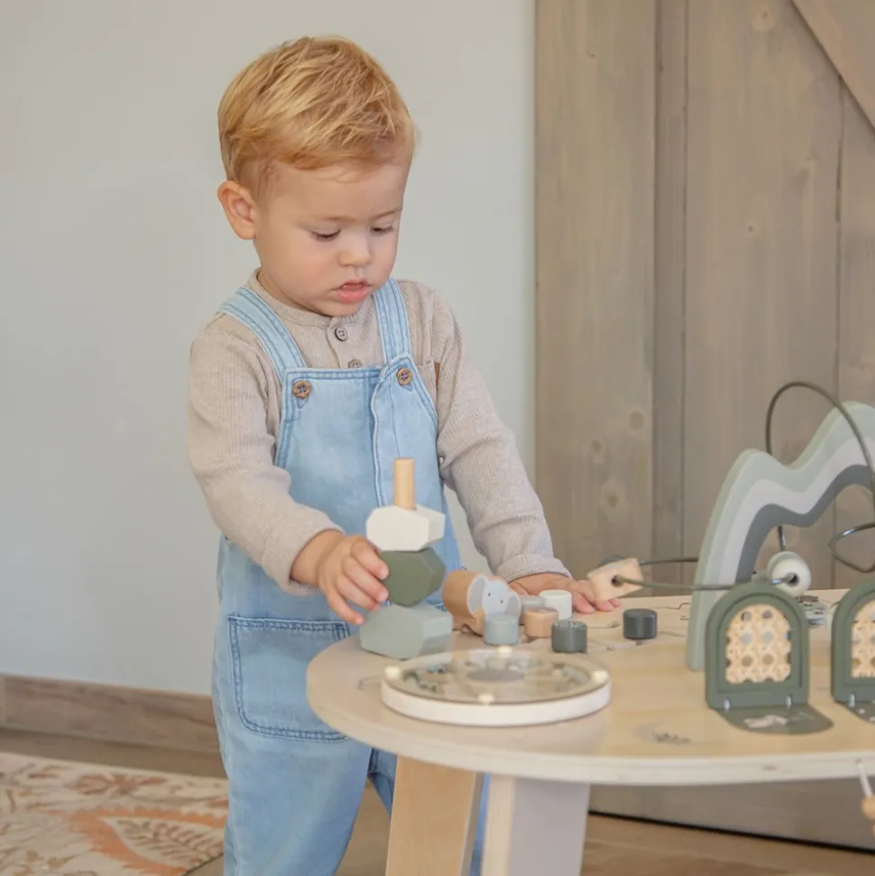 Table d'activités en bois - vert olive