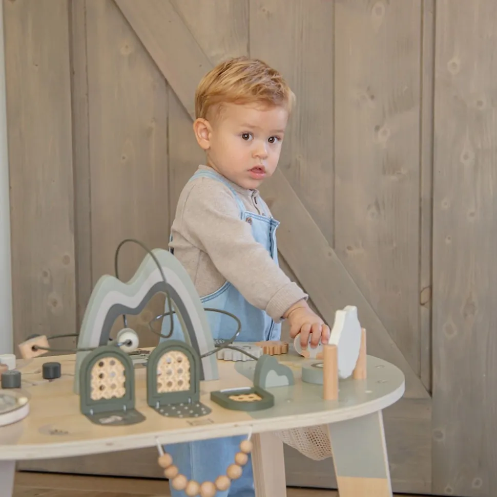 Table d'activités en bois - vert olive