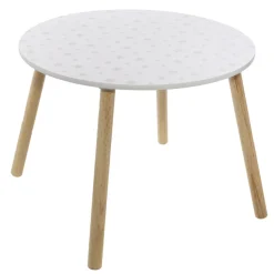 Table enfant douceur blanche étoiles grises
