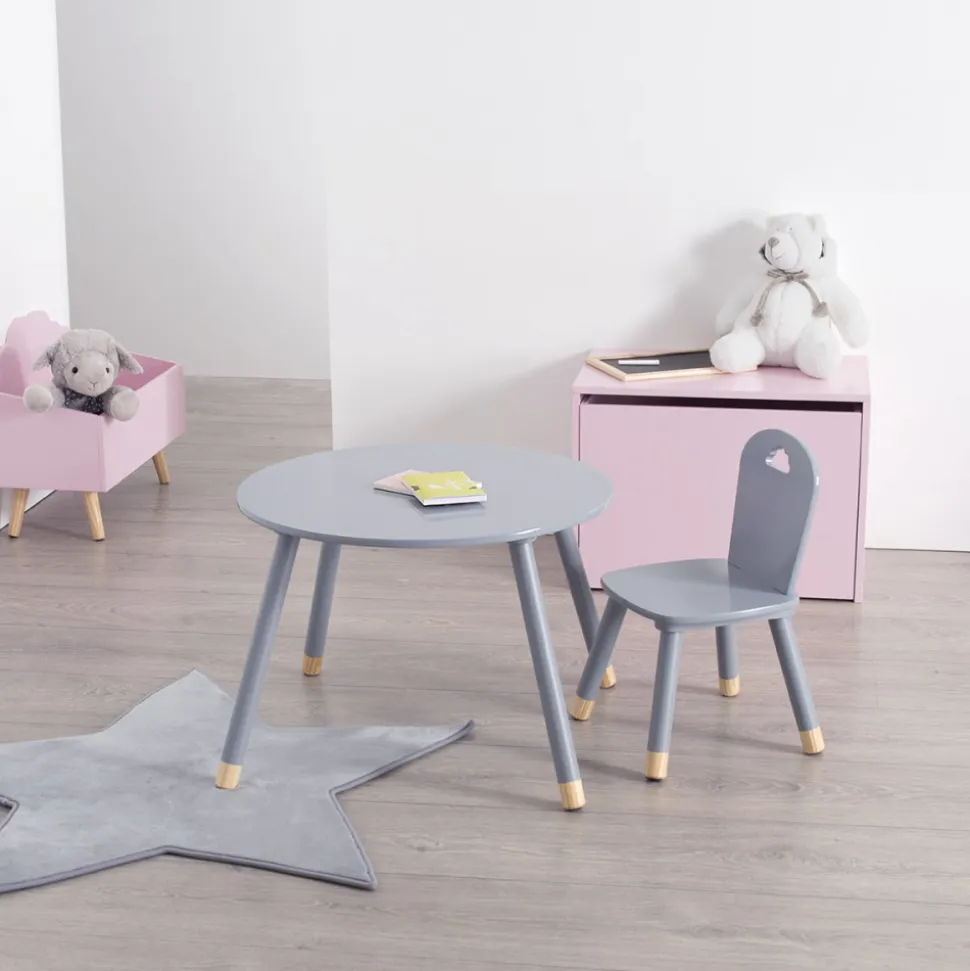 Table enfant douceur grise