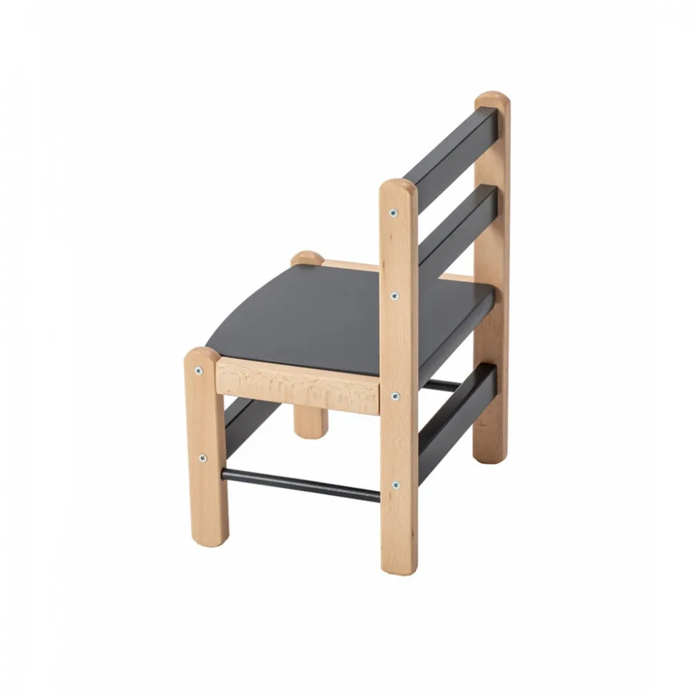 Table enfant gabriel + chaise basse louise hybride anthracite