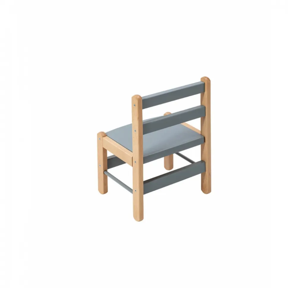 Table enfant gabriel + chaise basse louise hybride bleu gris