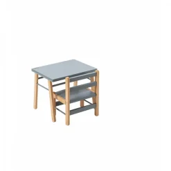 Table enfant gabriel + chaise basse louise hybride bleu gris