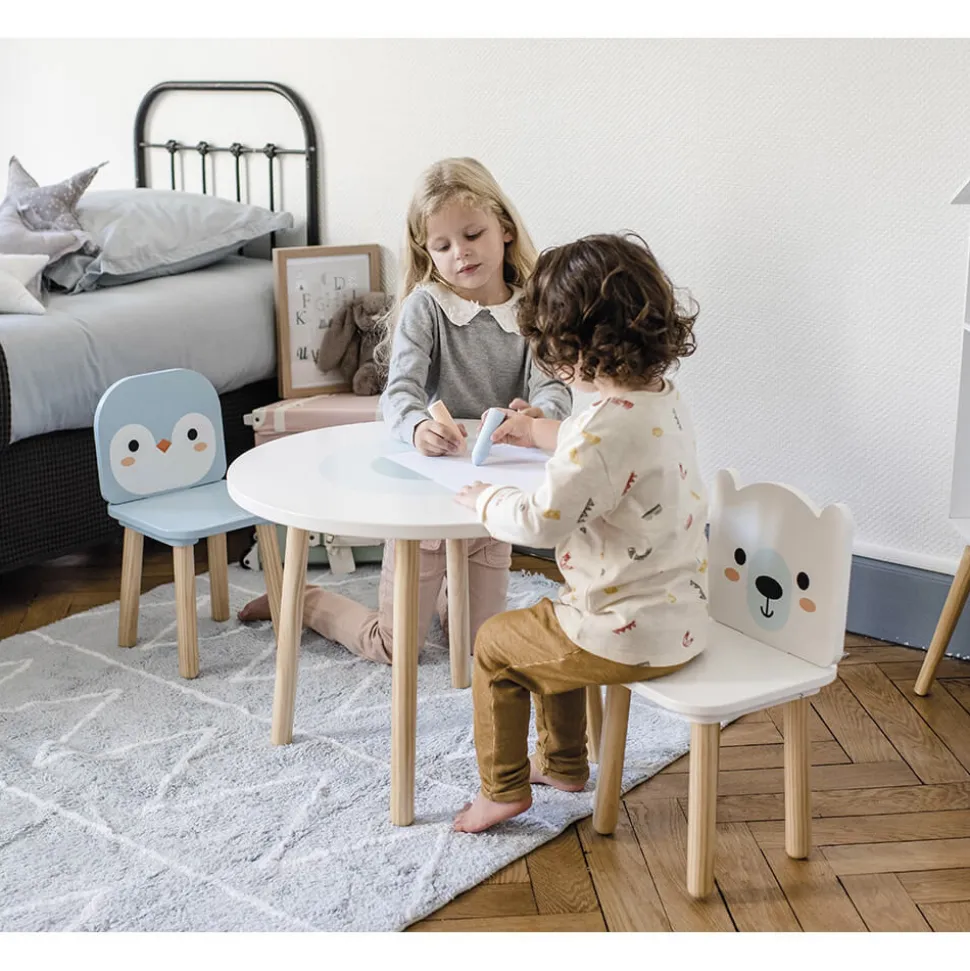 Table et chaises en bois enfant banquise