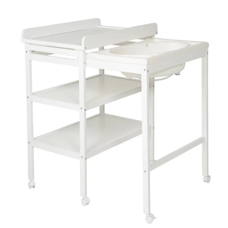 Table à langer avec baignoire baby pool et matelas à langer roba style gris