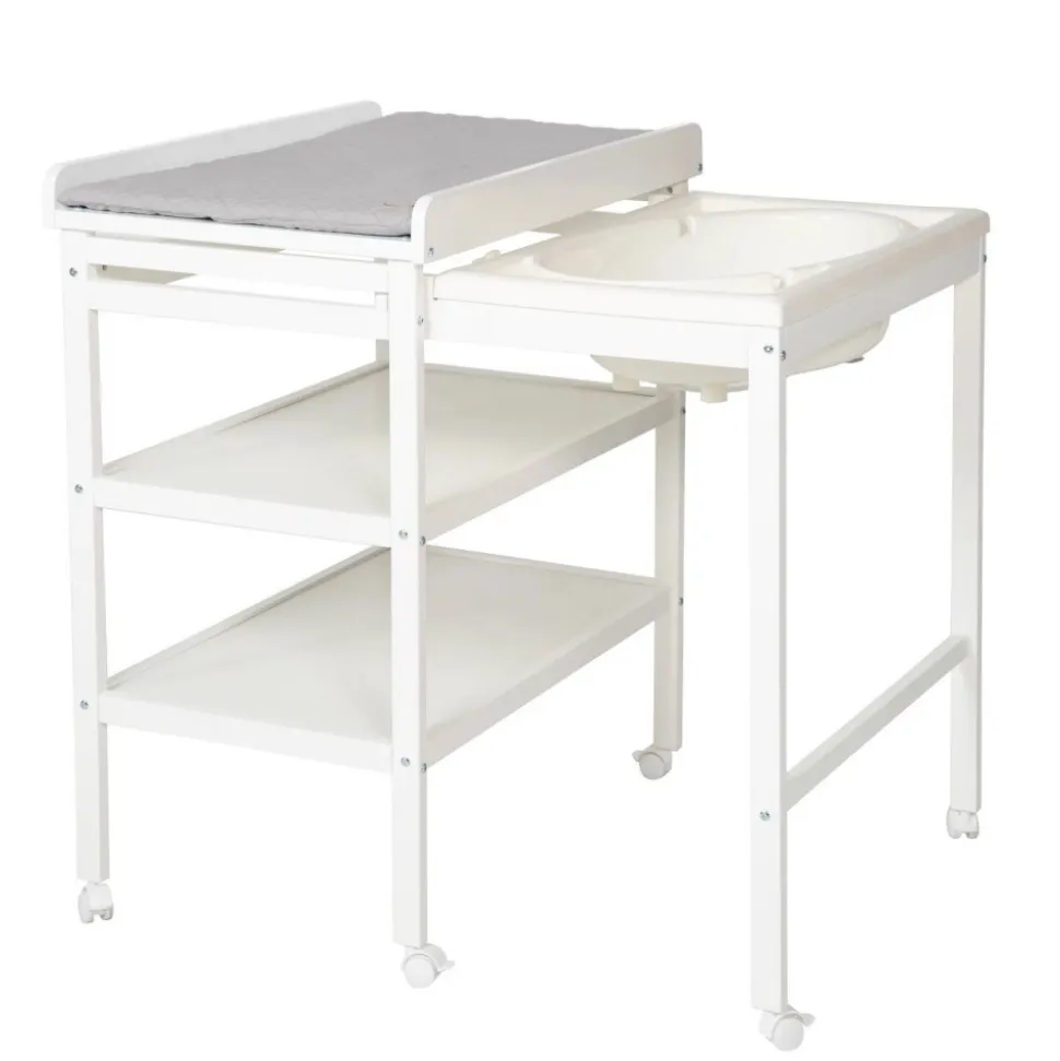 Table à langer avec baignoire baby pool et matelas à langer roba style gris