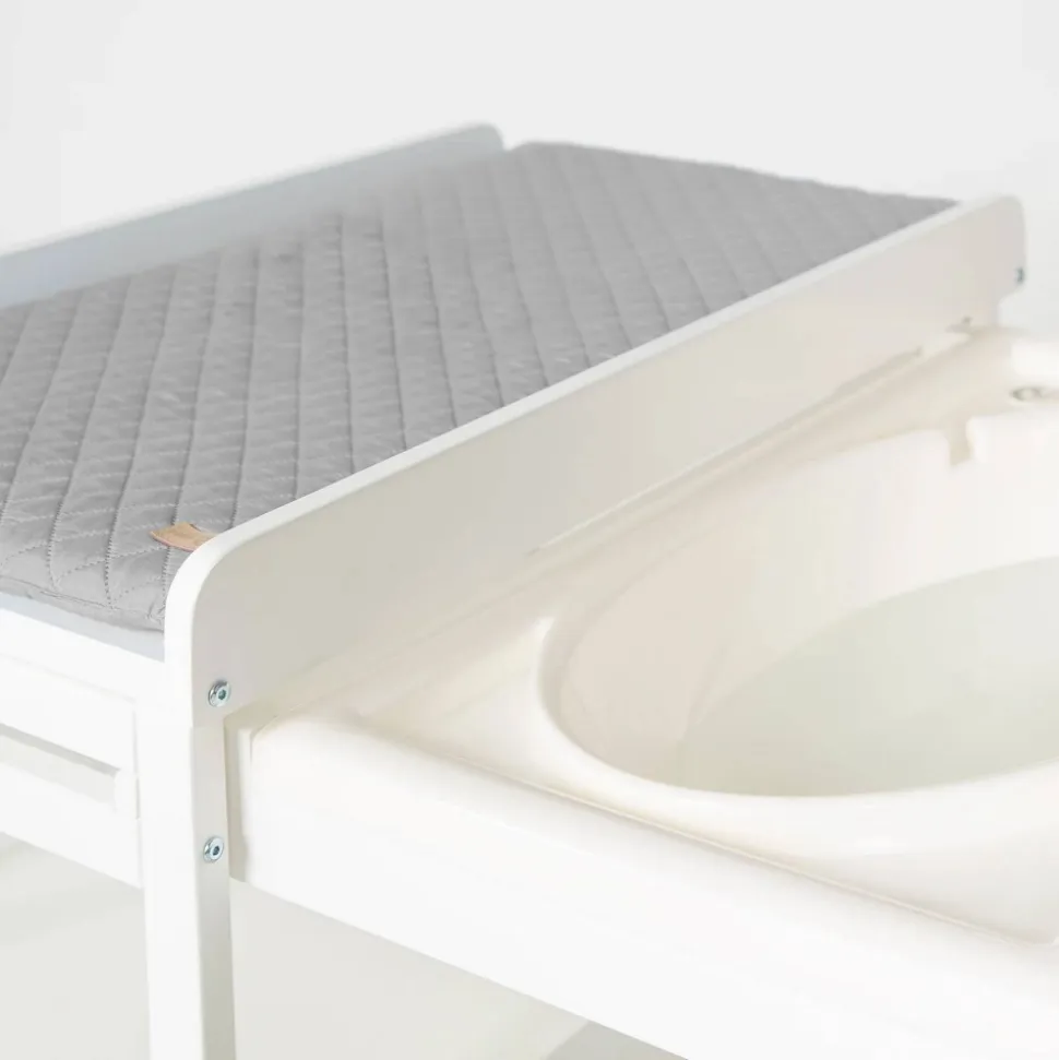 Table à langer avec baignoire baby pool et matelas à langer roba style gris