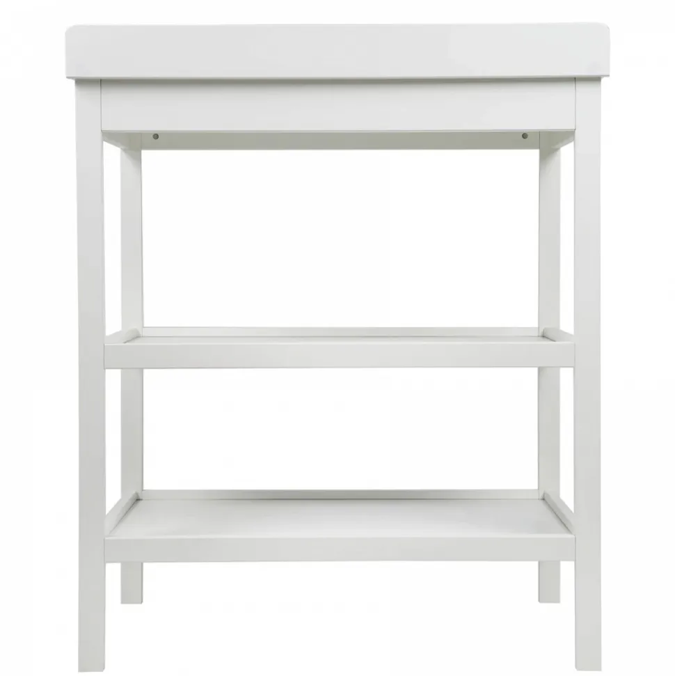 Table à langer bois blanc et matelas à langer gris