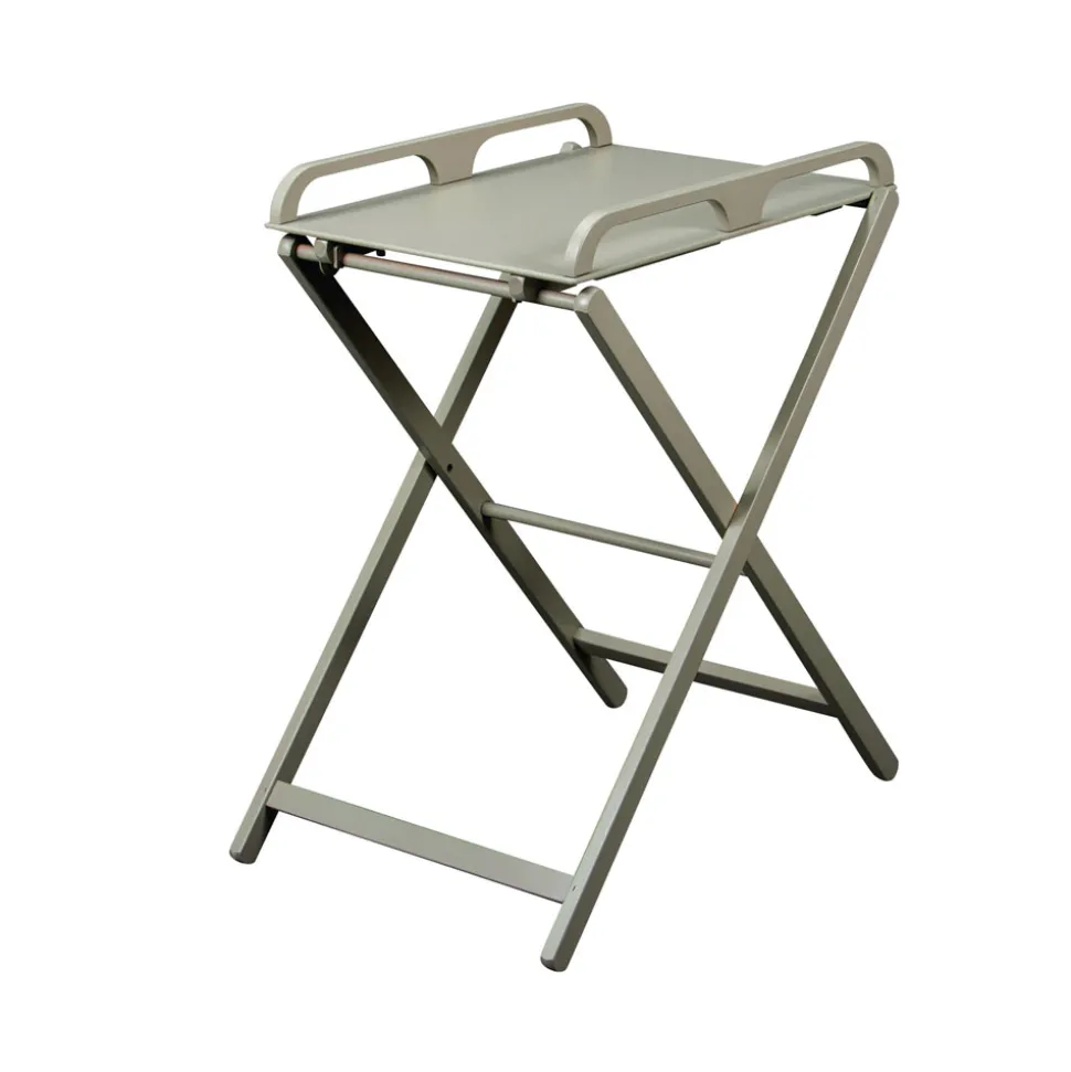 Table à langer jade pliante laque gris clair