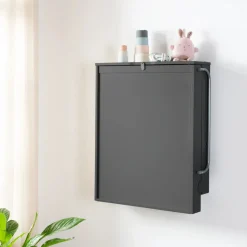 Table à langer murale avec matelas à langer anthracite