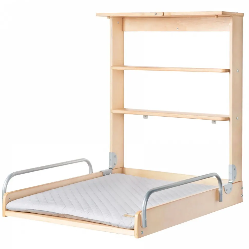 Table à langer murale avec matelas à langer naturel