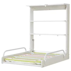 Table à langer murale blanche avec matelas à langer dschungelbaby