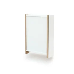 Table à langer murale essentiel + blanc et hêtre verni