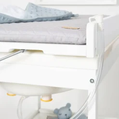 Table à langer pliable avec baignoire baby pool et matelas à langer roba style gris
