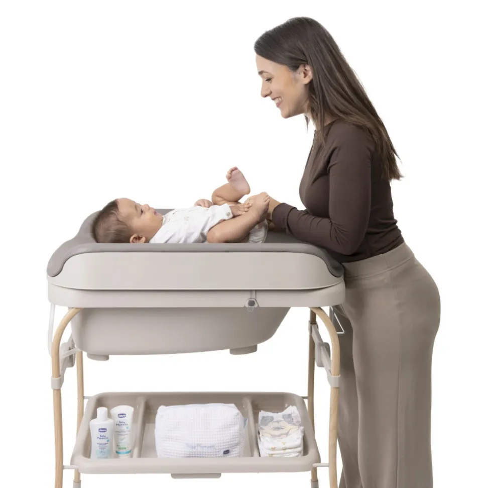 Table à langer soft bubble avec baignoire intégrée armonia scandinavian