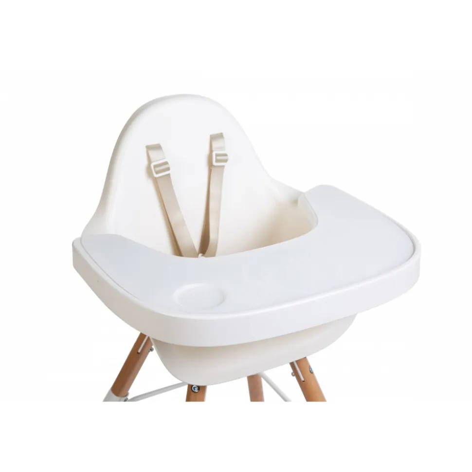 Tablette chaise evolu 2 blanche et set en silicone