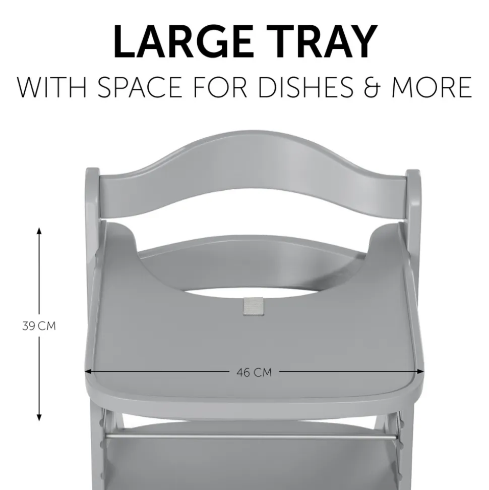 Tablette pour chaise haute alpha bois gris