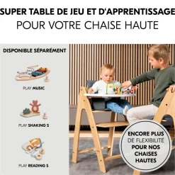 Tablette pour jeux pour chaise haute en bois arketa play tray