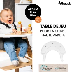 Tablette pour jeux pour chaise haute en bois arketa play tray