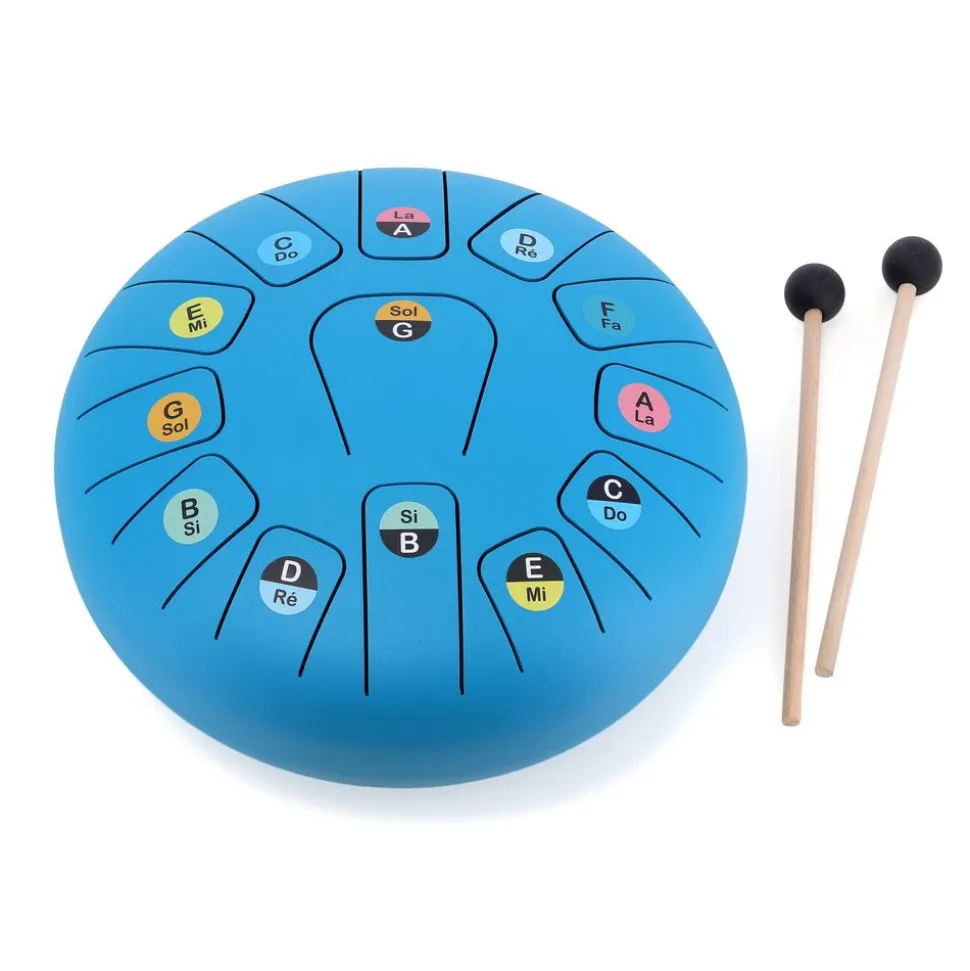Tambour métal tongue drum bleu 13 notes