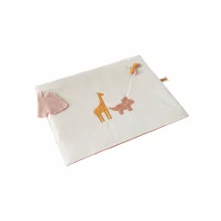 Tapis de jeu et de parc en veloudoux écru 75 x 95 cm popsie gigi et louli