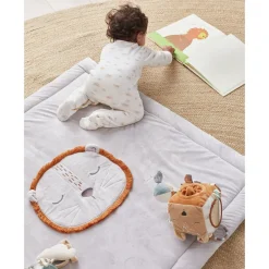 Tapis de jeu et de parc en veloudoux 75 x 95 cm babou gris