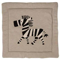Tapis de parc tricot zèbre 100 x 100 cm