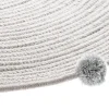 Tapis enfant rond ø90 cm gris avec pompons