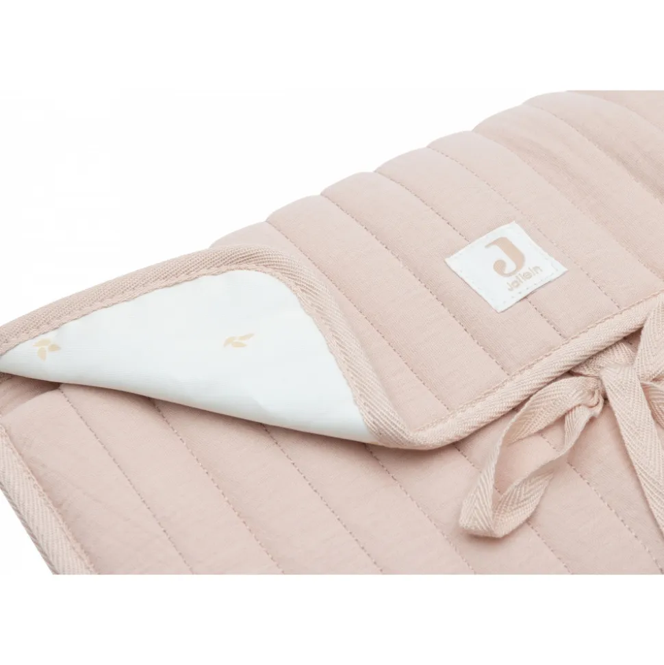 Tapis à langer nomade gaze de coton wild rose