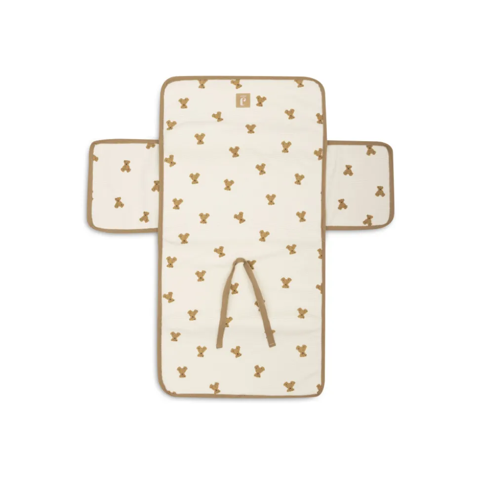 Tapis à langer nomade little waffle mini teddy bear