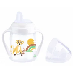 Tasse anti-fuite embout bec dur 150 ml avec poignées le roi lion
