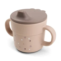 Tasse d'apprentissage happy dots rose