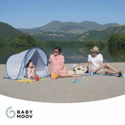 Tente anti uv bébé vagues bleues