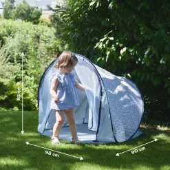 Tente anti uv bébé vagues bleues