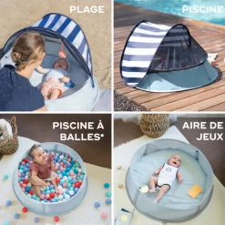 Tente de jeux anti-uv 3-en-1 aquani marinière