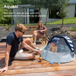 Tente de jeux anti-uv 3-en-1 aquani marinière