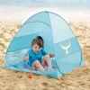Tente de plage anti uv multifonction bébé bleue
