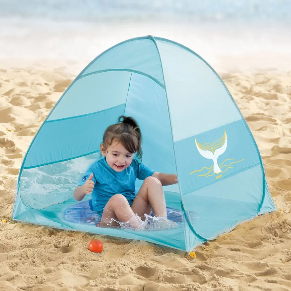 Tente de plage anti uv multifonction bébé bleue