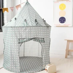 Tente en tissu enfant vichi bleu